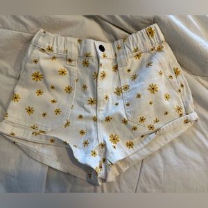PacSun White Denim Sunflower Shorts - Size Small